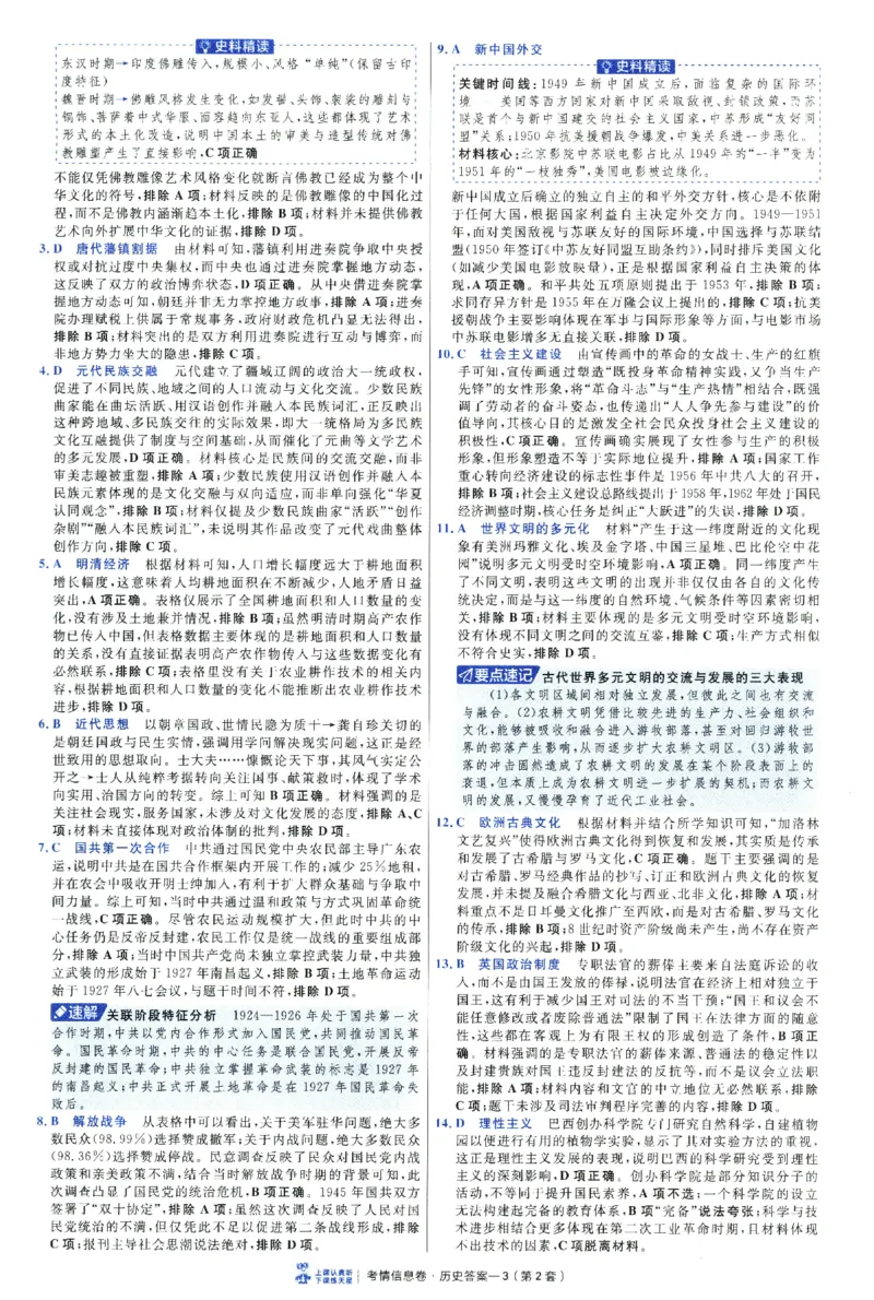 2026版金考卷&middot;百校联盟高考领航卷历史（新教材版）-答案_2026版金考卷&middot;百校联盟高考领航卷（全科）_2026版金考卷&middot;百校联盟高考领航卷历史（新教材版）