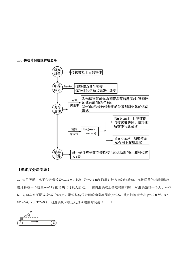 专题18传送带模型（解析版）_4.2025物理总复习_2023年新高复习资料_一轮复习_2023届高三物理一轮复习多维度导学与分层专练