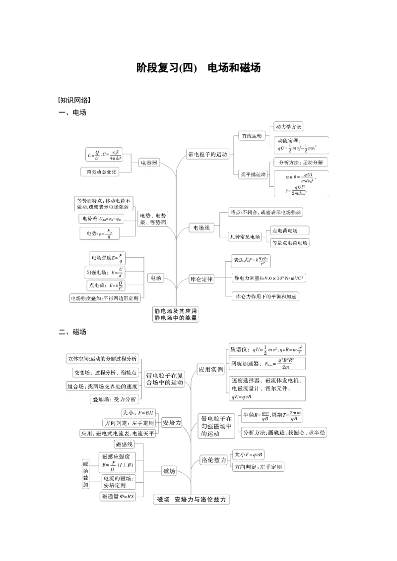 第十一章　阶段复习(四)　电场和磁场_4.2025物理总复习_2025年新高考资料_一轮复习_2025物理大一轮复习讲义+课件ppt（完结）_2025物理大一轮复习讲义教师用书Word版文档整书
