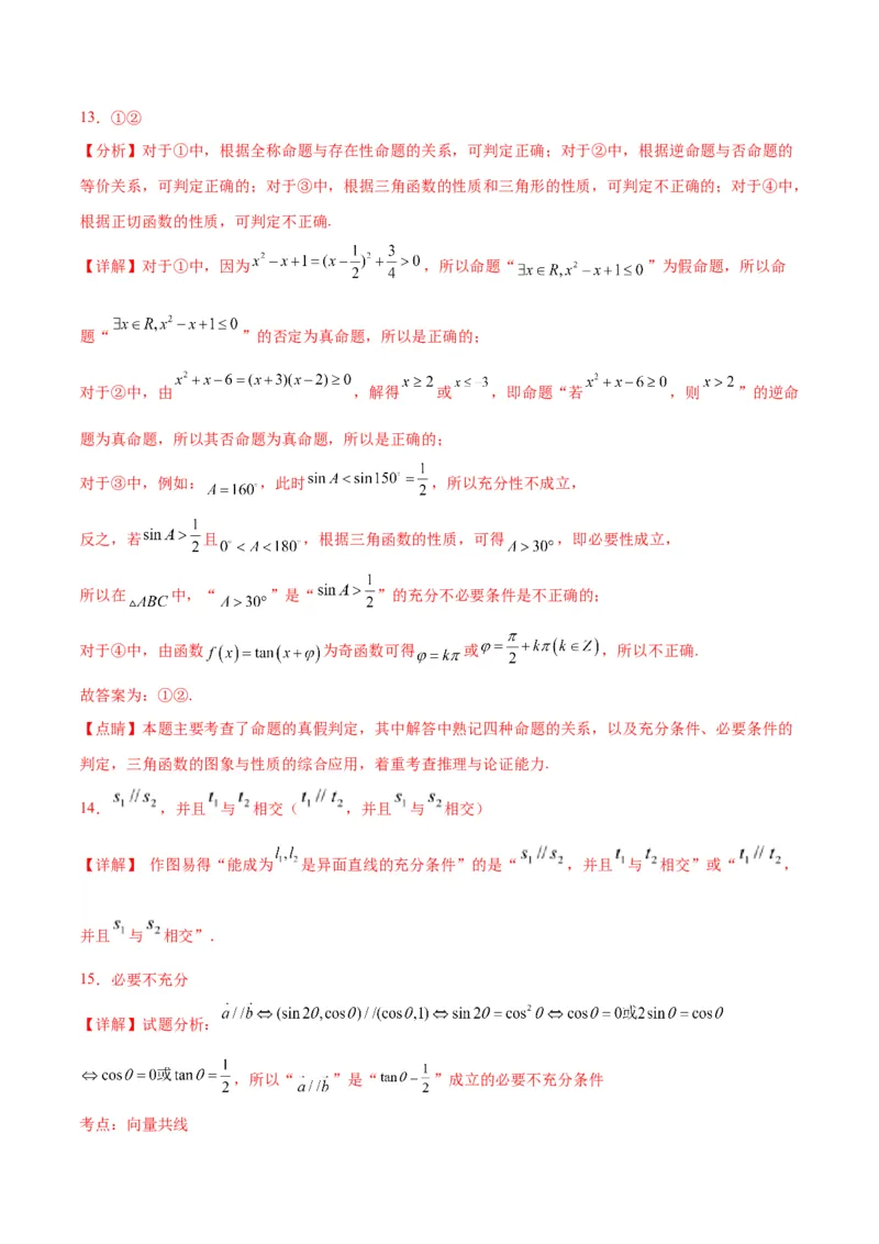 专项精练第02课常用逻辑用语-2024年新高考数学分层专项精练（解析版）_2.2025数学总复习_2024年新高考资料_3.2024专项复习_专项精练2024年新高考数学分层专项精练