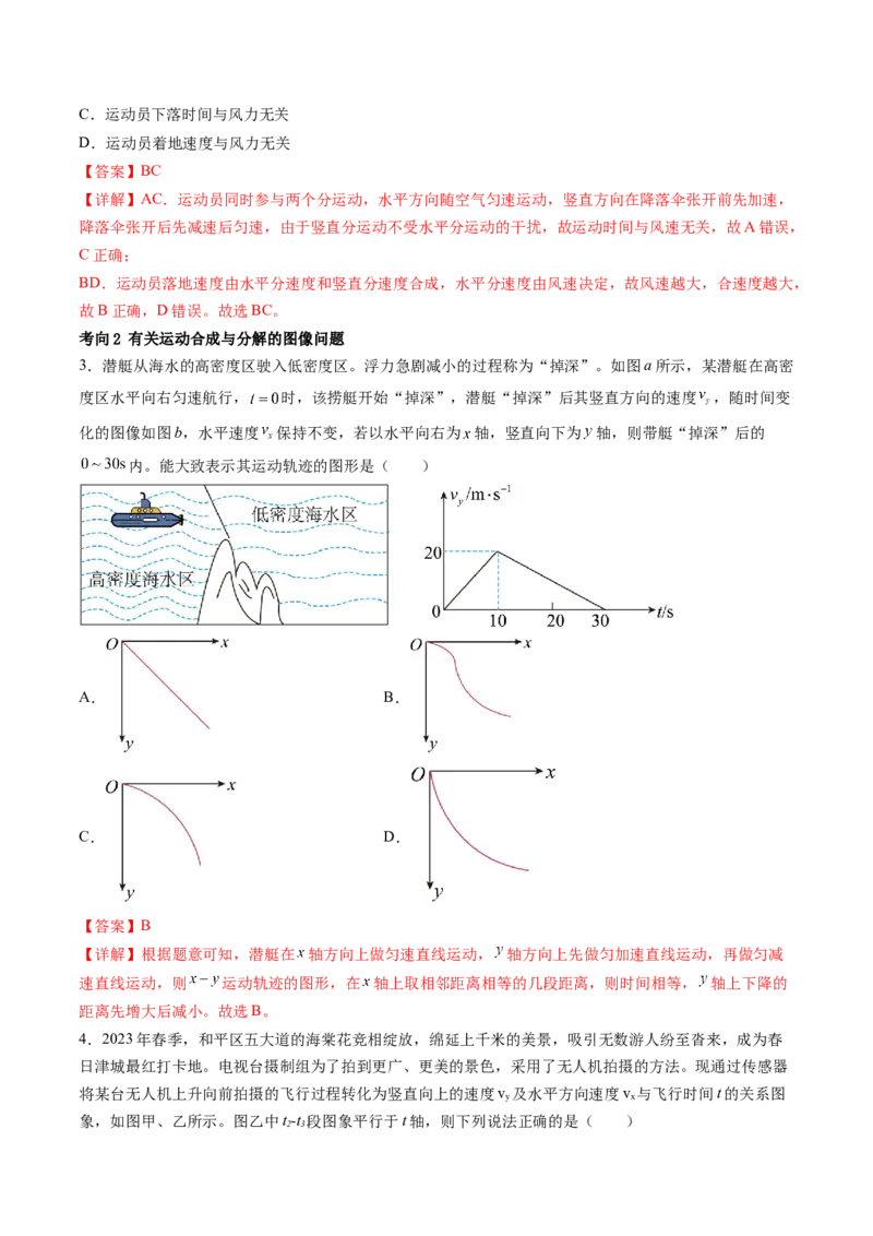 第16讲曲线运动运动的合成与分解（讲义）（解析版）_4.2025物理总复习_2024年新高考资料_1.2024一轮复习_2024年高考物理一轮复习讲练测（新教材新高考）