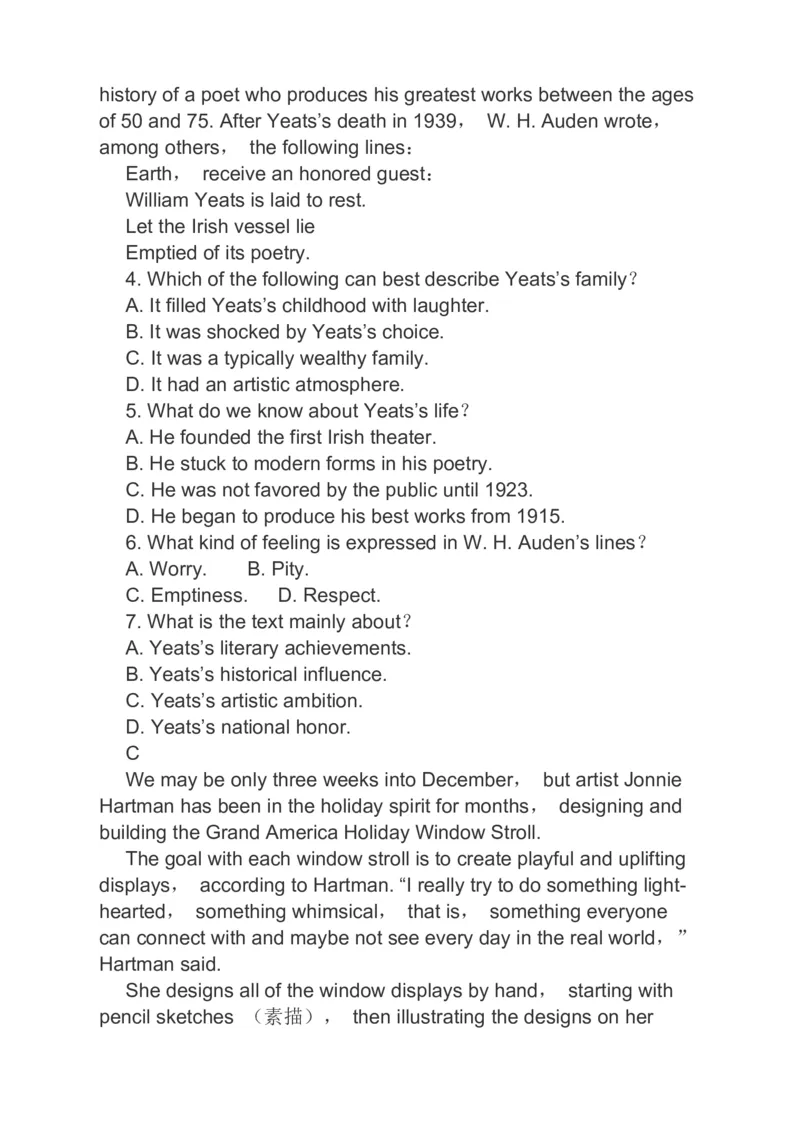 2023届高考英语二轮复习阅读理解完形填空语法填空分类综合训练（含答案）_3.2025英语总复习_赠品通用版（老高考）复习资料_二轮复习_79