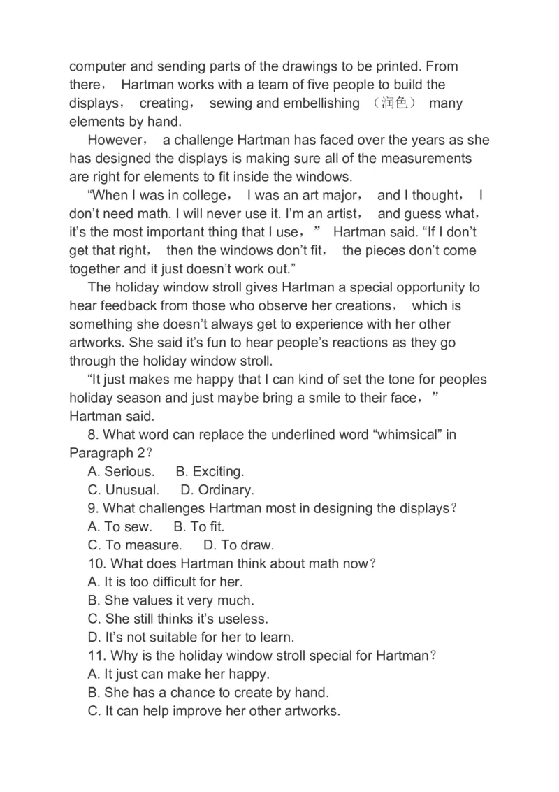 2023届高考英语二轮复习阅读理解完形填空语法填空分类综合训练（含答案）_3.2025英语总复习_赠品通用版（老高考）复习资料_二轮复习_79