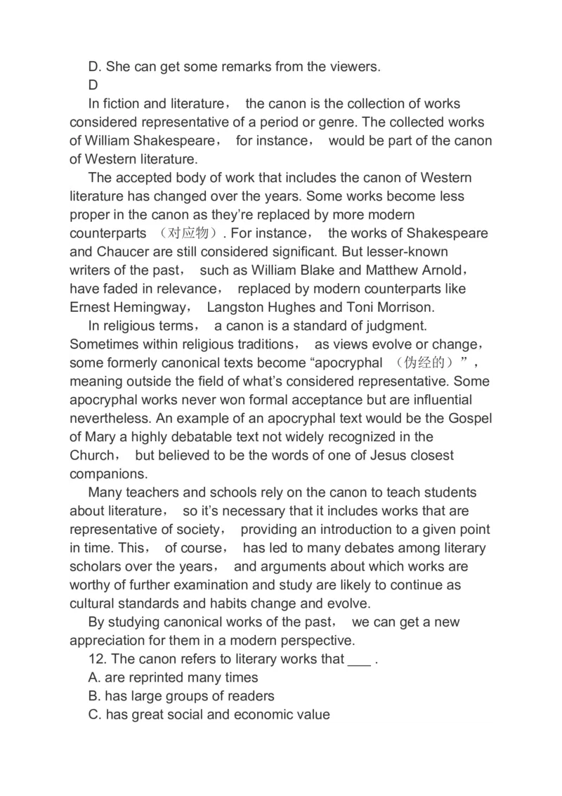 2023届高考英语二轮复习阅读理解完形填空语法填空分类综合训练（含答案）_3.2025英语总复习_赠品通用版（老高考）复习资料_二轮复习_79