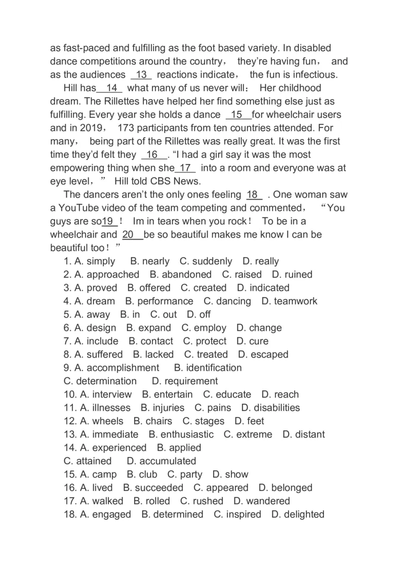 2023届高考英语二轮复习阅读理解完形填空语法填空分类综合训练（含答案）_3.2025英语总复习_赠品通用版（老高考）复习资料_二轮复习_79