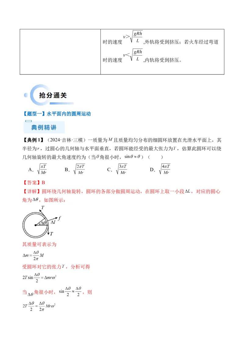 秘籍05圆周运动（水平面内、转盘模型、绳球模型、杆球模型等）中的临界问题（解析版）-备战2024年高考物理抢分秘籍_4.2025物理总复习_2024年新高考资料_5.2024三轮冲刺