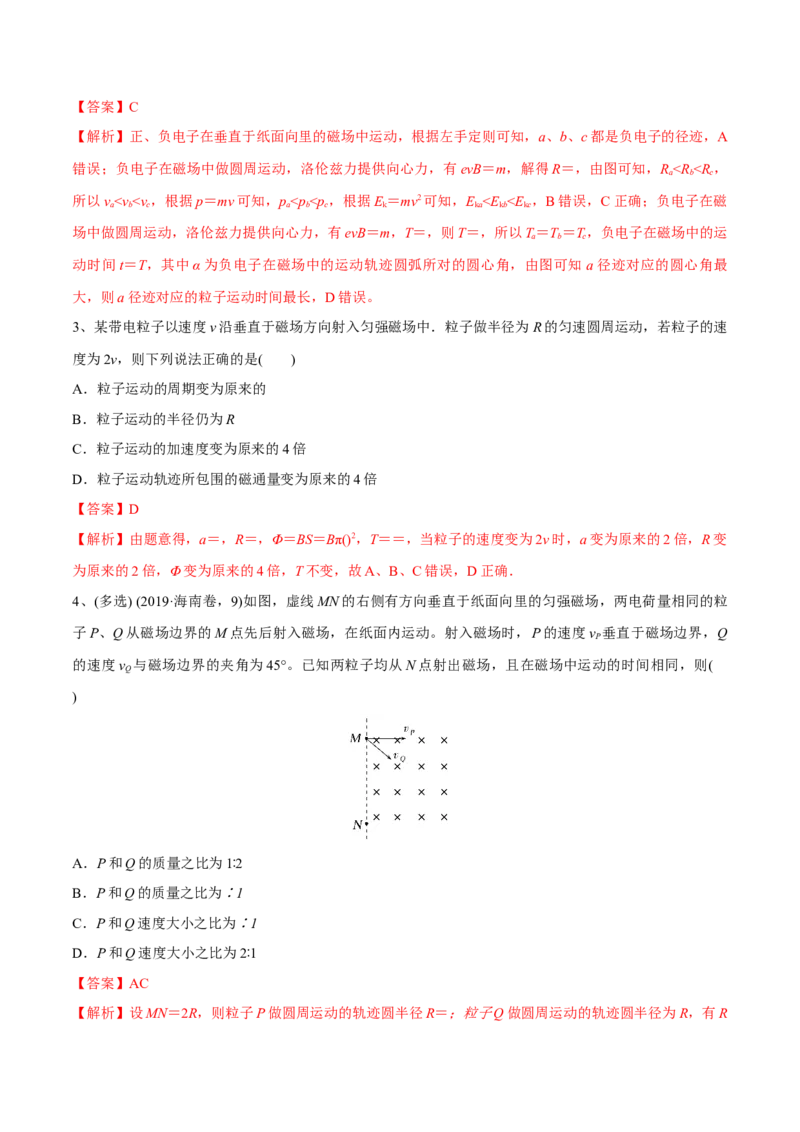 第二讲磁场对运动电荷的作用（解析版）_4.2025物理总复习_2023年新高复习资料_一轮复习_2023年高三物理一轮复习精讲精练278111462_第十章磁场