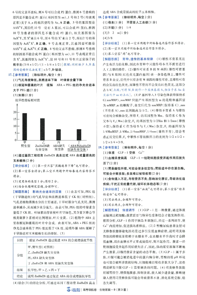2026版金考卷&middot;百校联盟高考领航卷生物（全国单选版）-答案_2026版金考卷&middot;百校联盟高考领航卷（全科）_2026版金考卷&middot;百校联盟高考领航卷生物（单选+不定项）