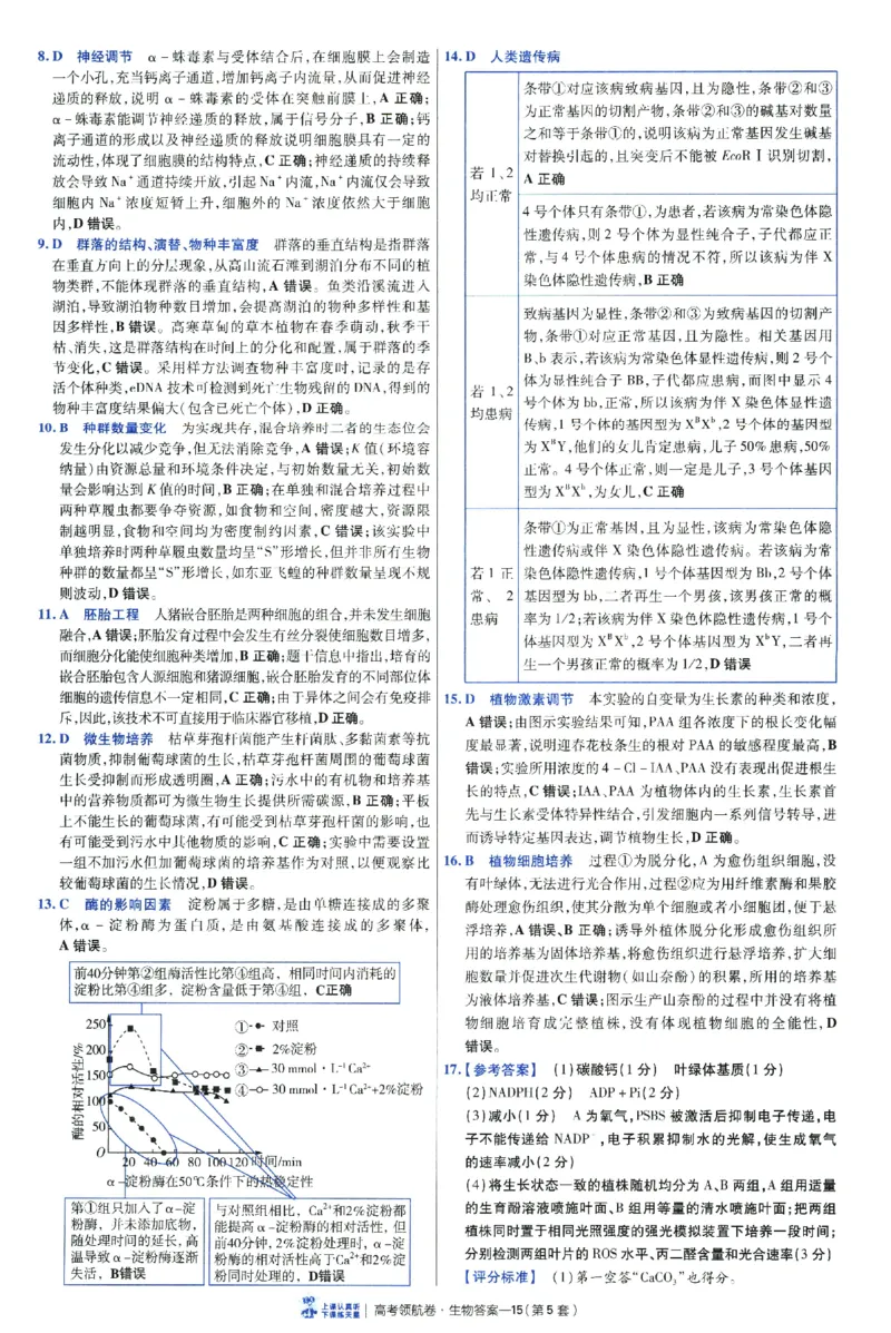 2026版金考卷&middot;百校联盟高考领航卷生物（全国单选版）-答案_2026版金考卷&middot;百校联盟高考领航卷（全科）_2026版金考卷&middot;百校联盟高考领航卷生物（单选+不定项）