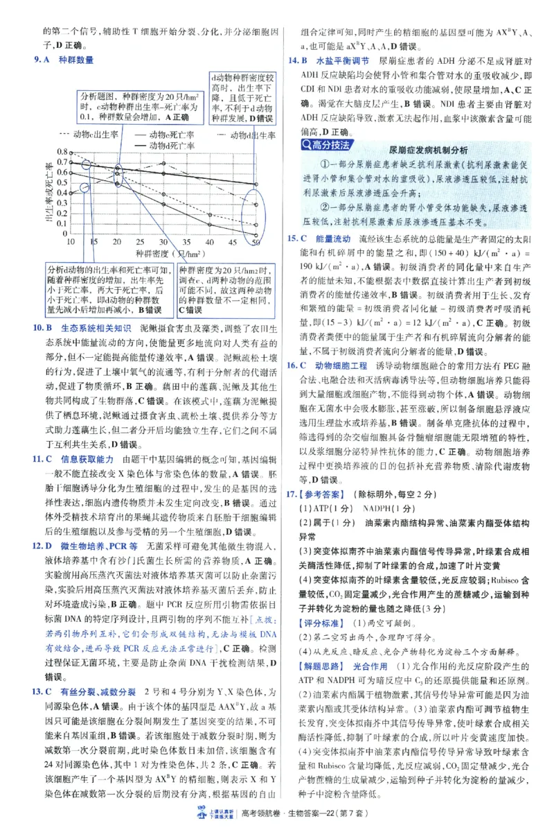 2026版金考卷&middot;百校联盟高考领航卷生物（全国单选版）-答案_2026版金考卷&middot;百校联盟高考领航卷（全科）_2026版金考卷&middot;百校联盟高考领航卷生物（单选+不定项）