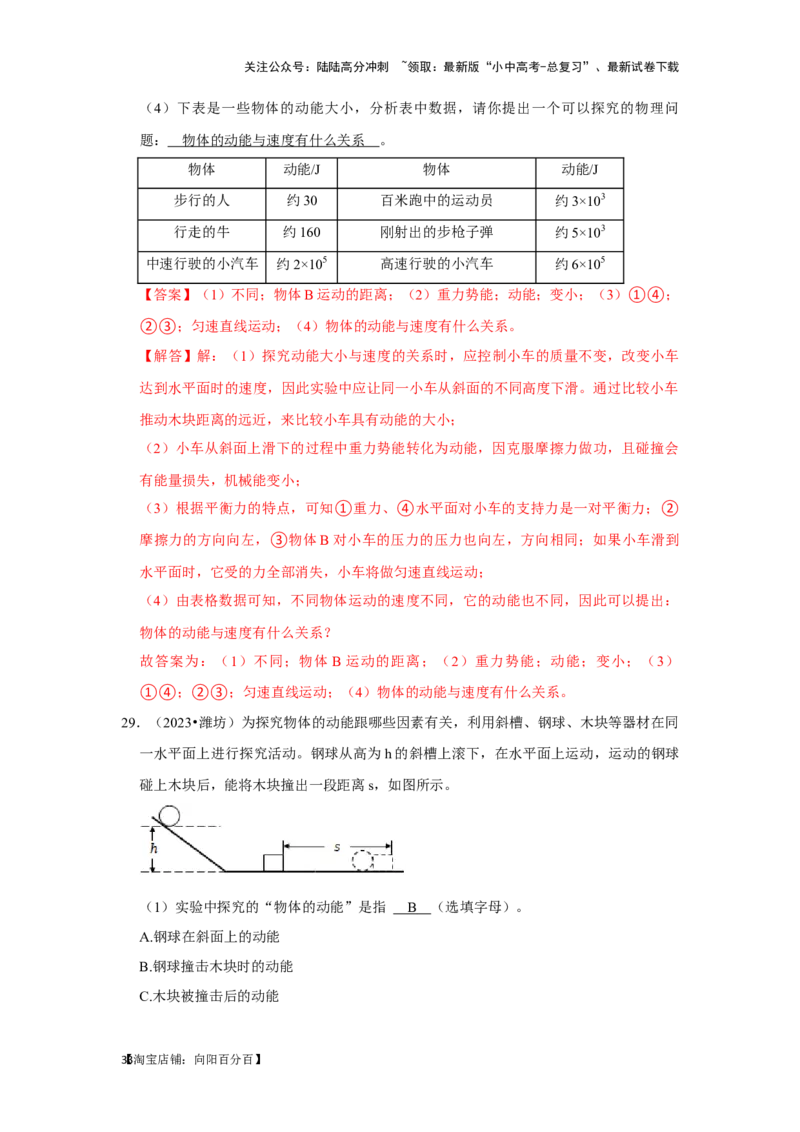 挑战15实验探究题（力学综合32题）（解析版）_02中考总复习（2026版更新中）_04-物理-中考总复习_2024年中考复习资料_专项复习资料_❤备战2024年中考物理真题《压轴挑战》分类汇编
