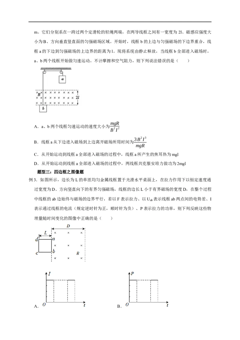 第89讲电磁感应中的框模型（原卷版）_4.2025物理总复习_2023年新高复习资料_专项复习_2023届高三物理高考复习101微专题模型精讲精练