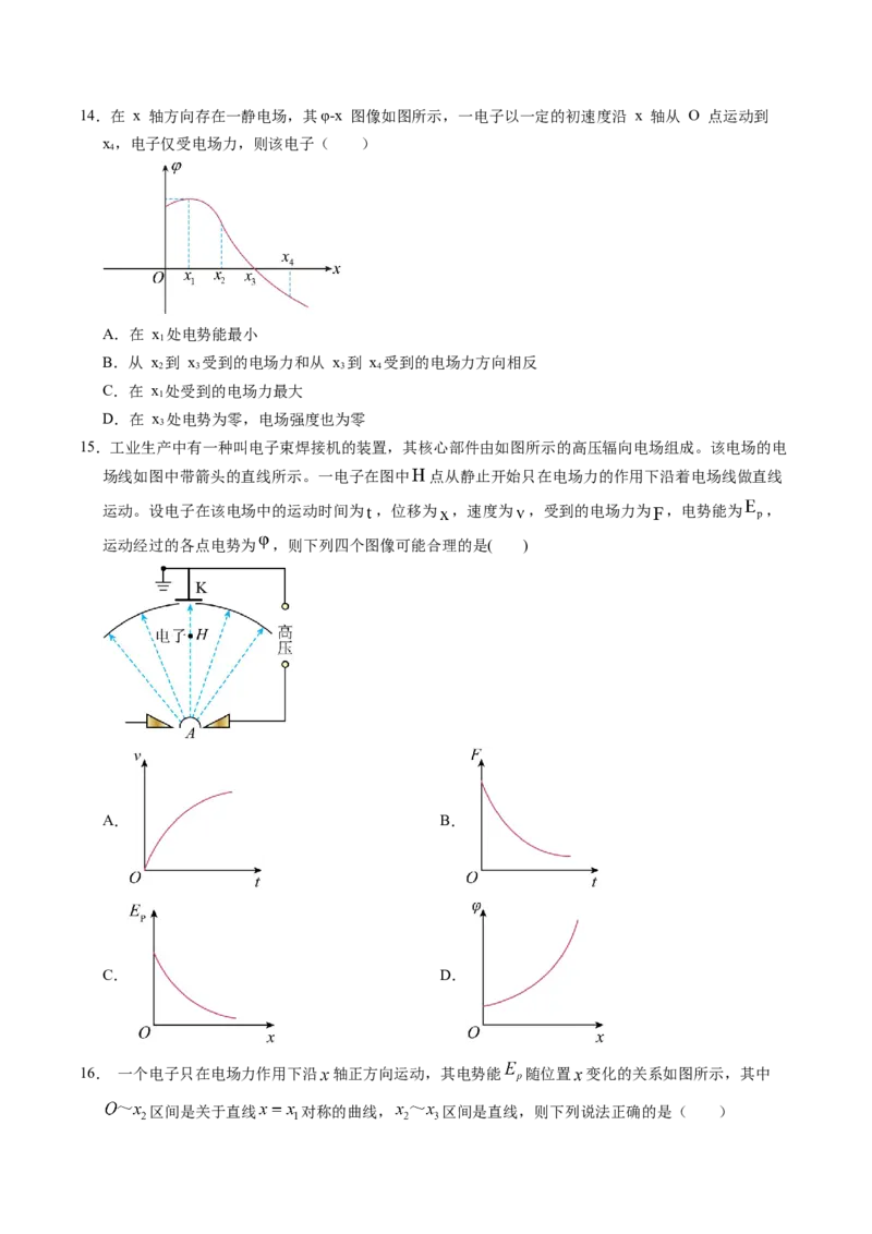 押第7题：静电场-备战2024年高考物理临考题号押题（辽宁、黑龙江、吉林专用）（考试版）_4.2025物理总复习_2024年新高考资料_5.2024三轮冲刺