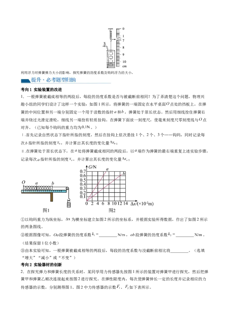 第10讲探究弹簧弹力与形变量的关系（讲义）（原卷版）_4.2025物理总复习_2024年新高考资料_1.2024一轮复习_2024年高考物理一轮复习讲练测（新教材新高考）