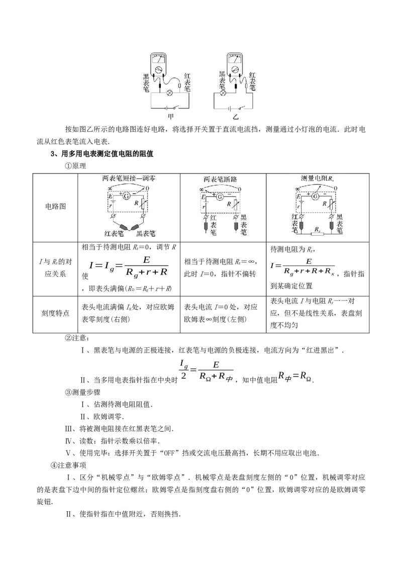 专题21电学实验-口袋书2023年高考物理必背知识手册_38144812(1)_4.2025物理总复习_2023年新高复习资料_备战2023年高考物理抢分秘籍（新高考专用）