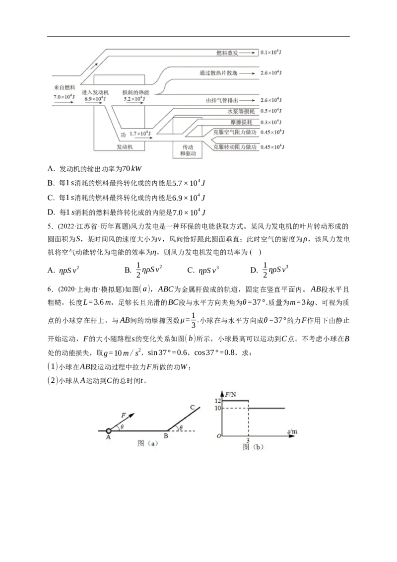 第01练　功、功率　动能定理及其应用（原卷版）_4.2025物理总复习_2023年新高复习资料_一轮复习_2023年高考物理一轮复习小题多维练（新高考专用）_第六章　机械能及其守恒定律