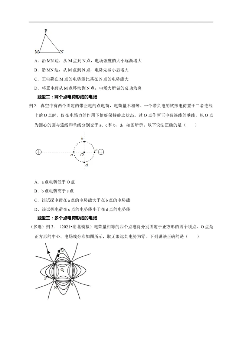 第52讲非匀强电场中的场强、电势、电势能的定性分析与定量计算（原卷版）_4.2025物理总复习_2023年新高复习资料_专项复习_2023届高三物理高考复习101微专题模型精讲精练