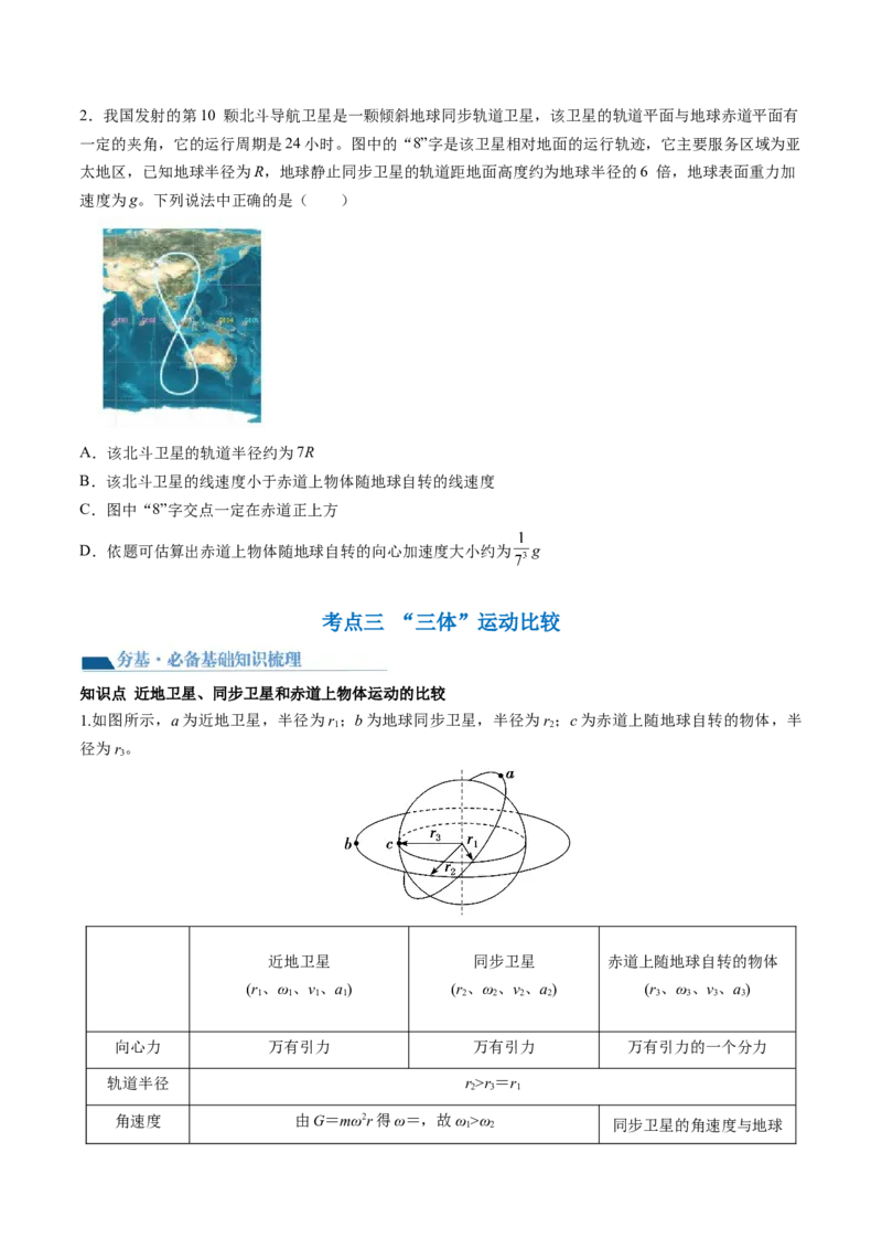 第23讲人造卫星宇宙速度（讲义）（原卷版）_4.2025物理总复习_2024年新高考资料_1.2024一轮复习_2024年高考物理一轮复习讲练测（新教材新高考）_第23讲人造卫星宇宙速度（讲义）
