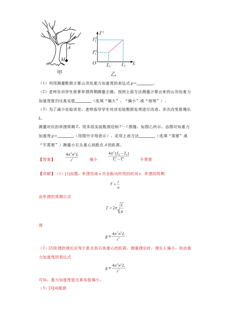 专题18力学试验（解析版）_4.2025物理总复习_2024年新高考资料_2.2024二轮复习_2024年高考物理二轮热点题型归纳与变式演练（新高考通用）
