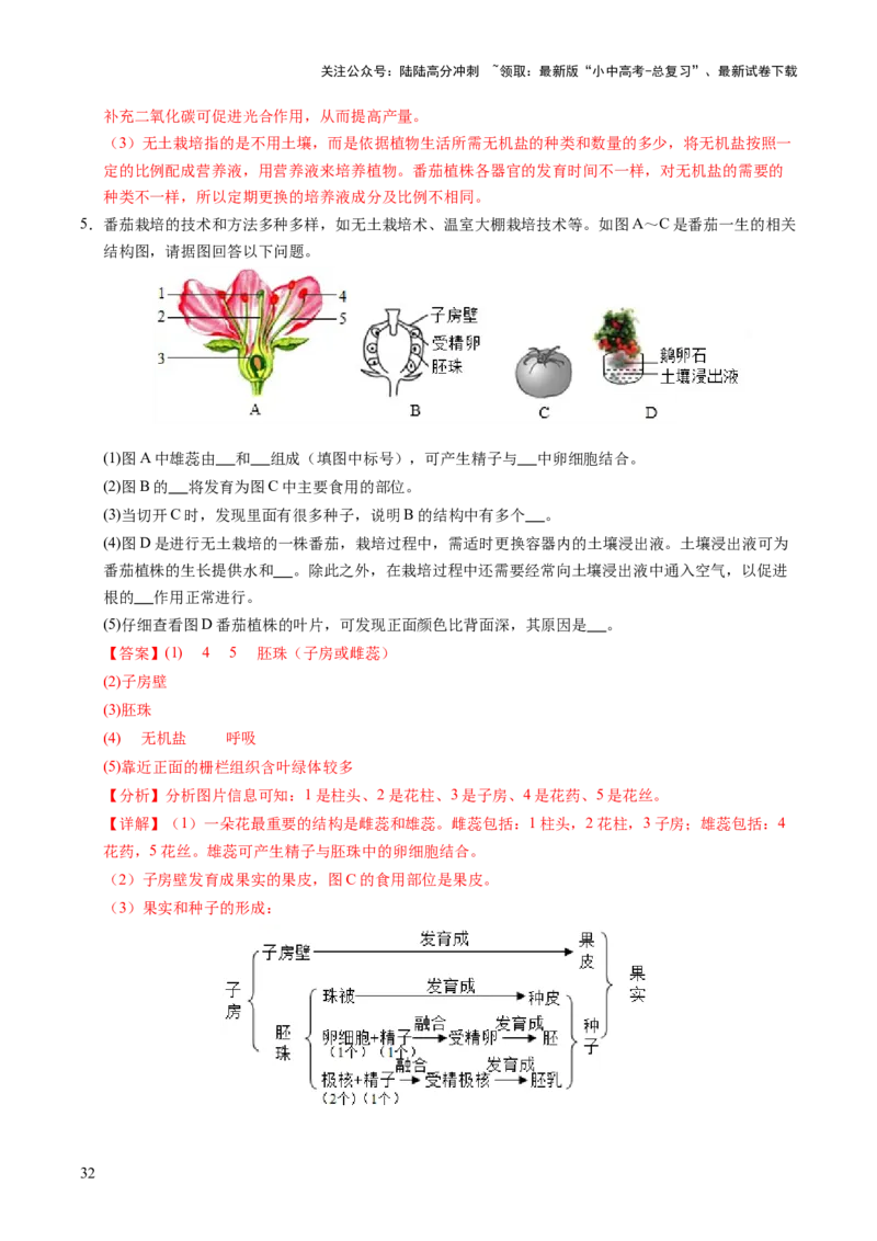 时事热点（讲练）（解析版）_02中考总复习（2026版更新中）_08-生物-中考总复习_2025中考复习资料_2025中考二轮课件ppt+讲义+练习生物_测试
