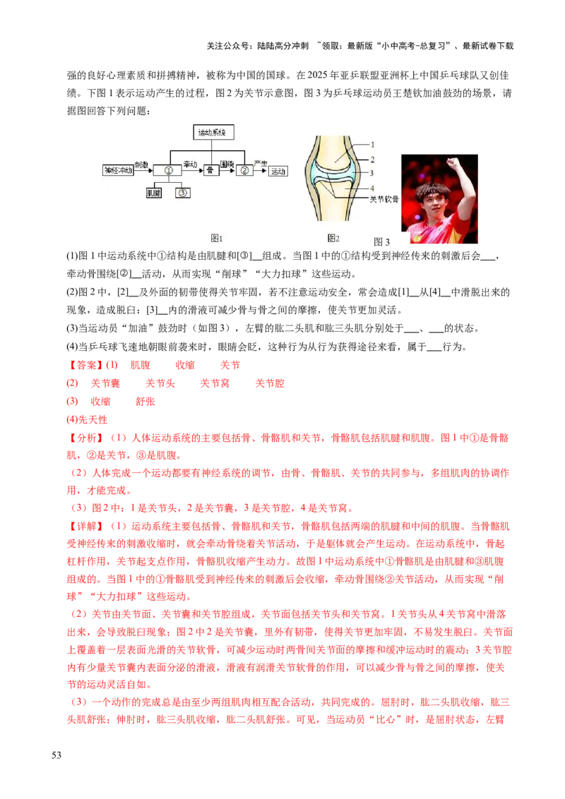 时事热点（讲练）（解析版）_02中考总复习（2026版更新中）_08-生物-中考总复习_2025中考复习资料_2025中考二轮课件ppt+讲义+练习生物_测试