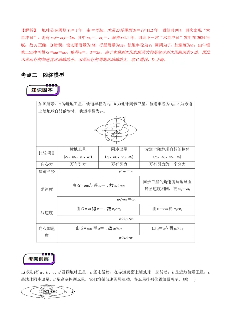 第18讲天体运动中的三大模型（讲义）（解析版）_4.2025物理总复习_2025年新高考资料_一轮复习_2025年高考物理一轮复习讲练测（新教材新高考）