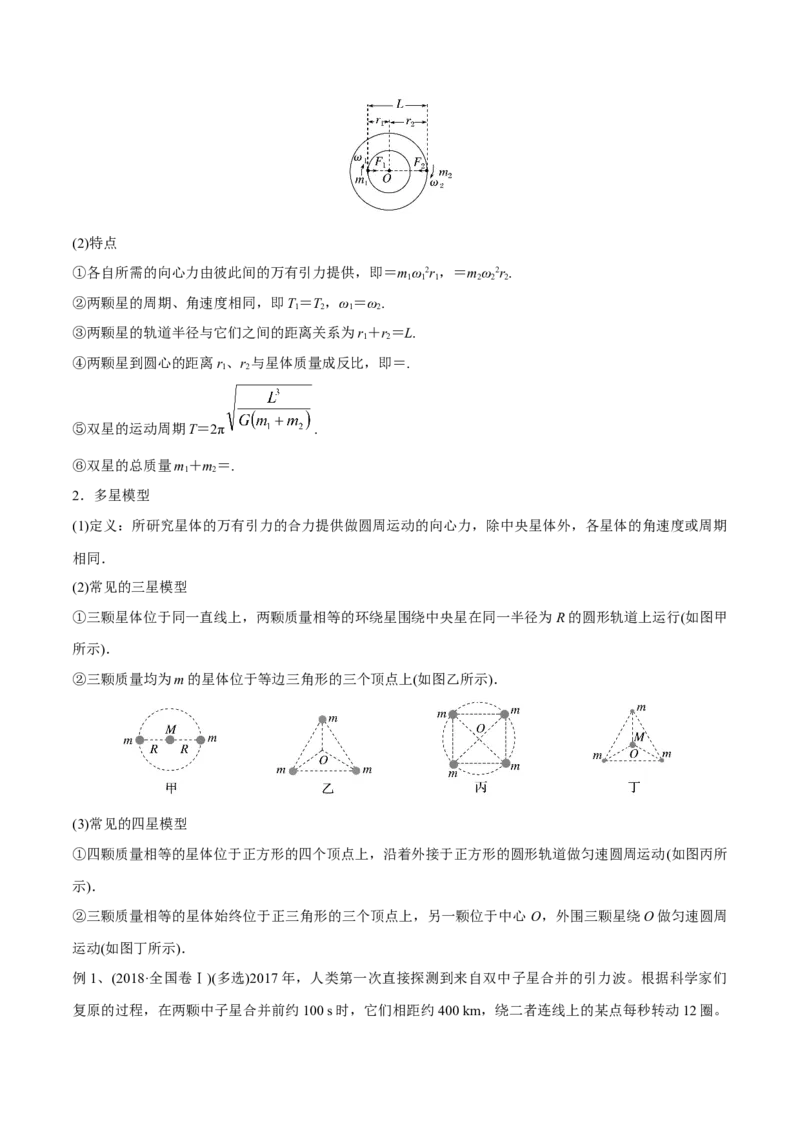 第二讲人造卫星与宇宙航行（原卷版）_4.2025物理总复习_2023年新高复习资料_一轮复习_2023年高三物理一轮复习精讲精练278111462_第五章万有引力与宇宙航行