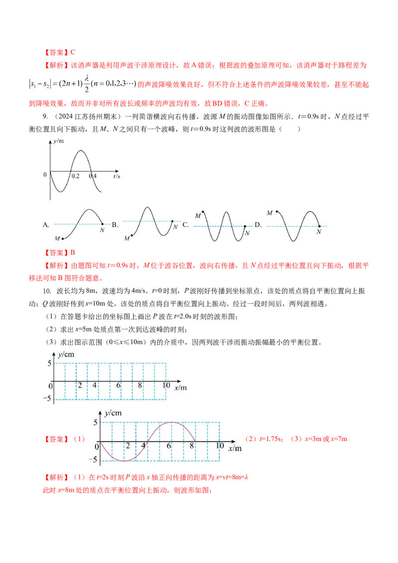 押江苏卷2题机械振动、机械波（原卷版）_4.2025物理总复习_2024年新高考资料_5.2024三轮冲刺_备战2024年高考物理临考题号押题（江苏卷）322751514