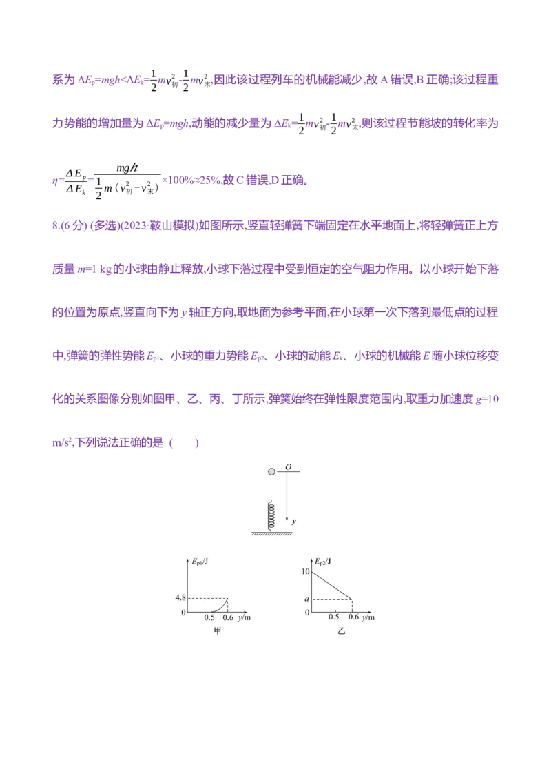 二十：功能关系　能量守恒定律（含解析）_4.2025物理总复习_2025年新高考资料_专项复习_2025新高考物理核心素养测评（含解析）（完结）