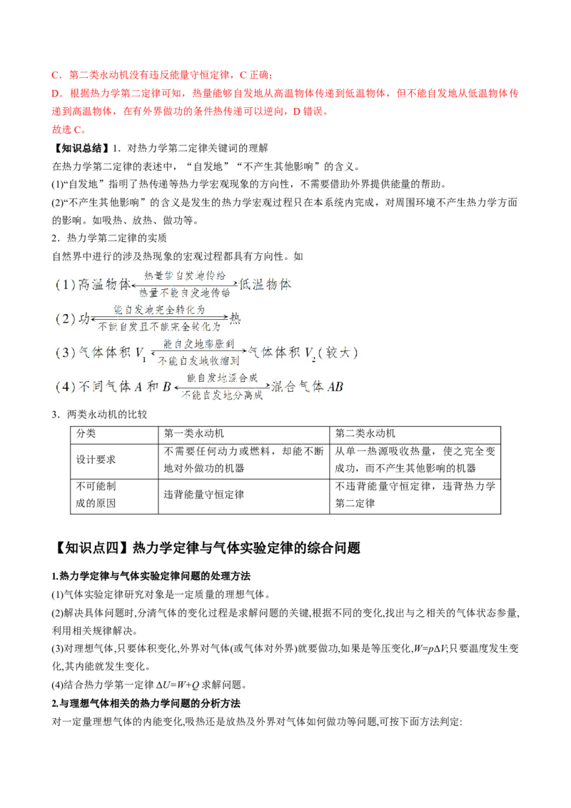 专题15.3　热力学定律与能量守恒定律讲&mdash;&mdash;2023年高考物理一轮复习讲练测（新教材新高考通用）（解析版）_4.2025物理总复习_2023年新高复习资料_一轮复习
