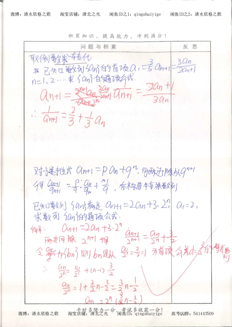 7.衡水中学高考积累与改错_高三数学（第3本）_126页_高中衡水学霸笔记_高中全部赠品_错题集高中九科_数学积累与改错