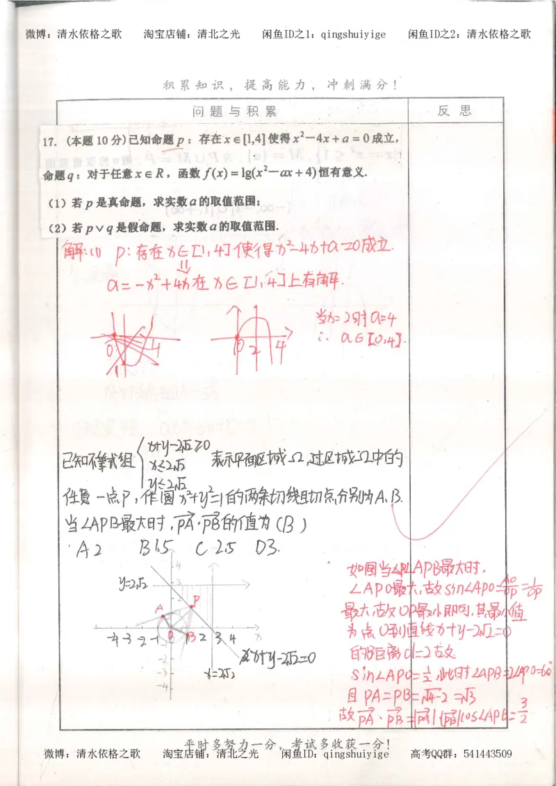 7.衡水中学高考积累与改错_高三数学（第3本）_126页_高中衡水学霸笔记_高中全部赠品_错题集高中九科_数学积累与改错