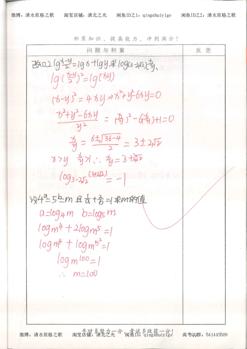 7.衡水中学高考积累与改错_高三数学（第3本）_126页_高中衡水学霸笔记_高中全部赠品_错题集高中九科_数学积累与改错