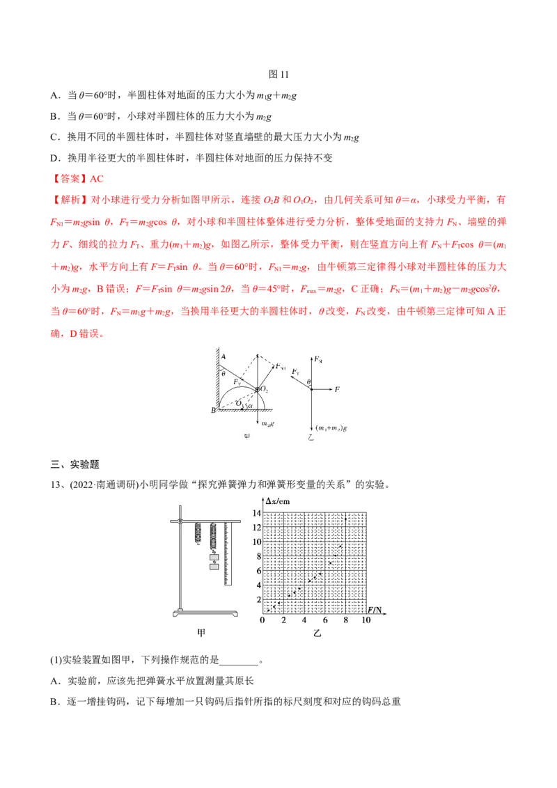 相互作用章末测试（解析版）_4.2025物理总复习_2023年新高复习资料_一轮复习_2023年高三物理一轮复习精讲精练278111462_第二章相互作用