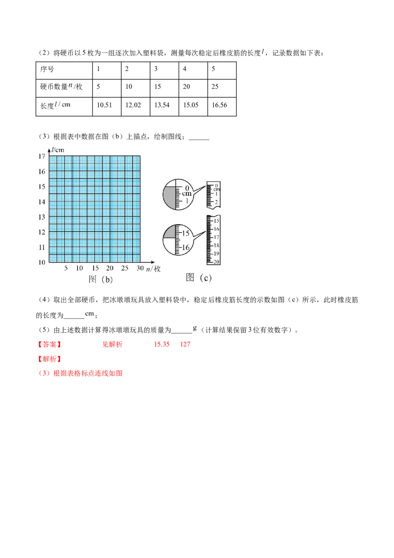 专题2.3　本专题实验练&mdash;&mdash;2023年高考物理一轮复习讲练测（新教材新高考通用）（解析版）_4.2025物理总复习_2023年新高复习资料_一轮复习