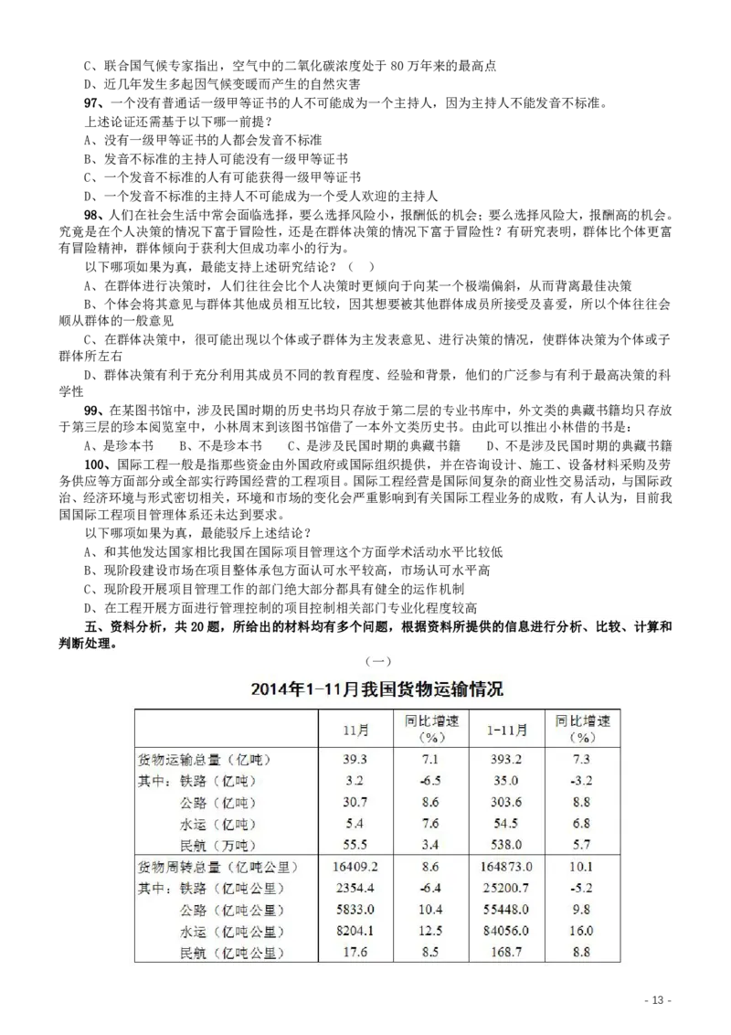 2016年423公务员联考《行测》（重庆卷）_34省+国考真题_34省考+国考pdf版推荐用这个版本_34省行测+申论真题pdf推荐用这个版本_重庆公务员考试真题pdf版_题目