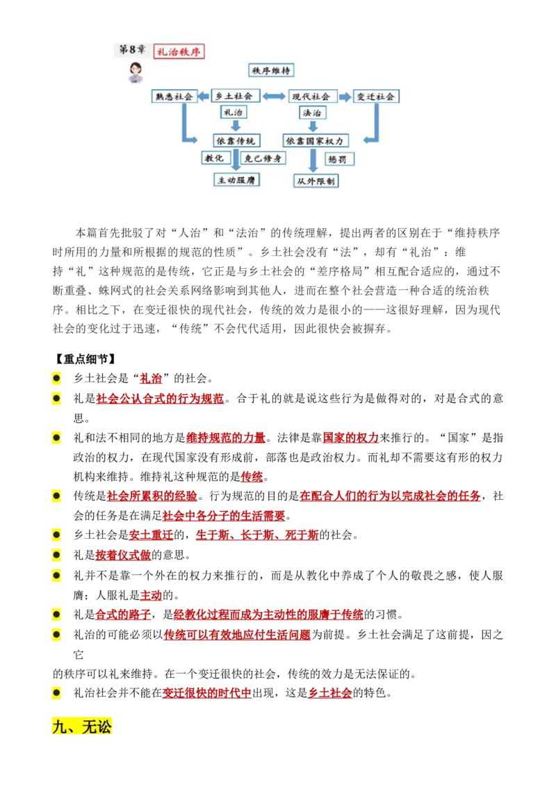 专题01：《乡土中国》知识梳理（解析版）-上好课2025年高考语文一轮复习知识清单_1.2025语文总复习_2025年新高考资料_一轮复习_2025年高考语文一轮复习知识清单_第十一章整本书阅读