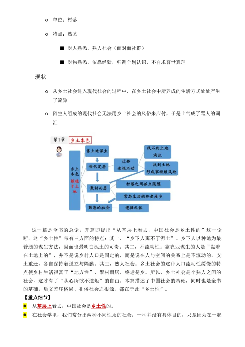 专题01：《乡土中国》知识梳理（解析版）-上好课2025年高考语文一轮复习知识清单_1.2025语文总复习_2025年新高考资料_一轮复习_2025年高考语文一轮复习知识清单_第十一章整本书阅读