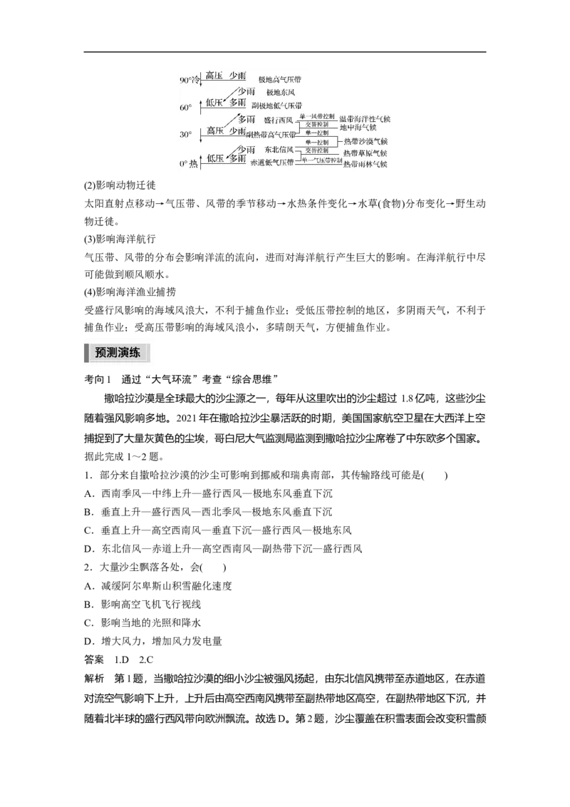 2023年高考地理二轮复习（新高考版）第1部分专题突破专题2考点3　大气环流_9.2025地理总复习_2023年新高考复习资料_二轮复习_2023年高考地理二轮复习讲义+课件（新高考版）