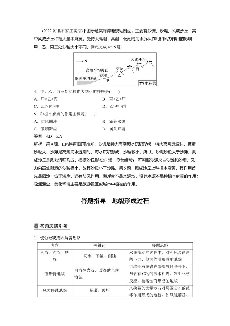 2023年高考地理一轮复习（全国版）必修1第5章第2讲课时32　风成地貌_9.2025地理总复习_赠品通用版（老高考）复习资料_一轮复习_2023年高考地理一轮复习讲义+课件（全国版）