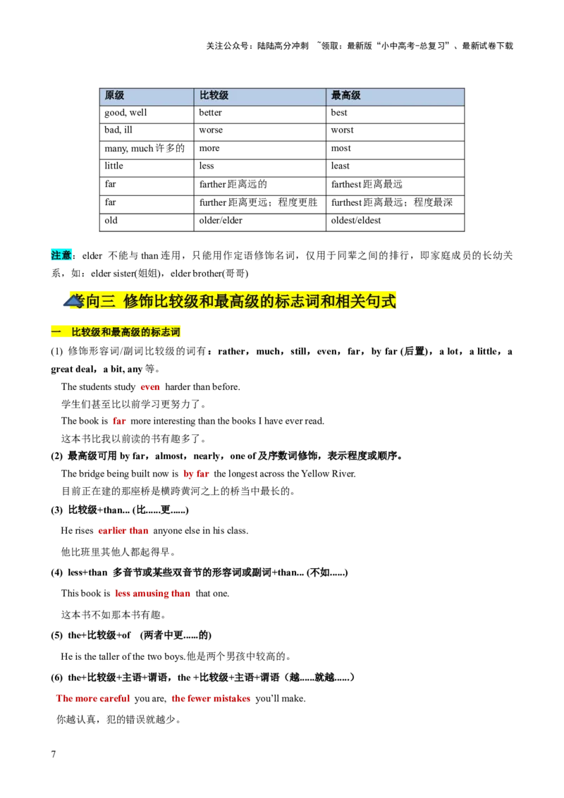 第14讲形容词、副词（讲义）-2024年中考英语一轮复习讲练测（全国通用）（原卷版）_02中考总复习（2026版更新中）_03-英语-中考总复习_2024年中考复习资料_一轮复习