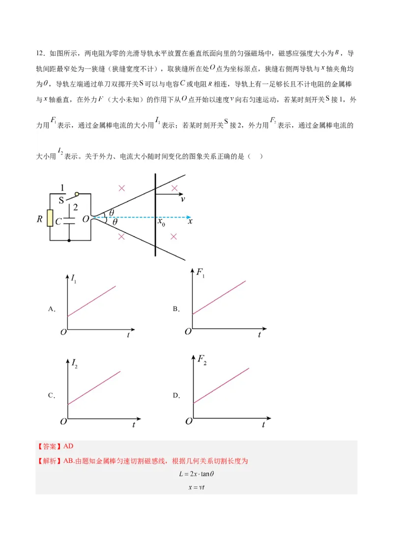 黄金卷06-赢在高考&middot;黄金8卷备战2024年高考物理模拟卷（山东卷专用）（解析版）_4.2025物理总复习_2024年新高考资料_4.2024高考模拟预测试卷