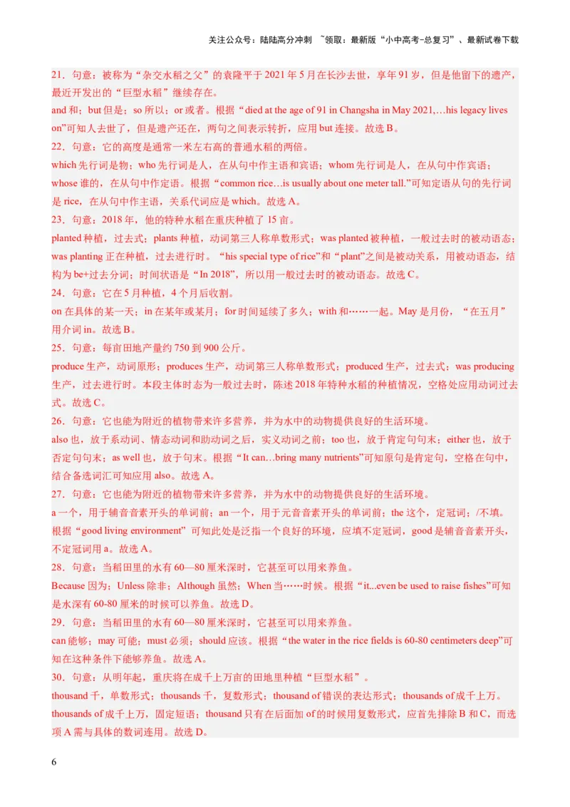 第09讲定语从句（练习）-2024年中考英语一轮复习讲练测（全国通用）（解析版）_02中考总复习（2026版更新中）_03-英语-中考总复习_2024年中考复习资料_一轮复习