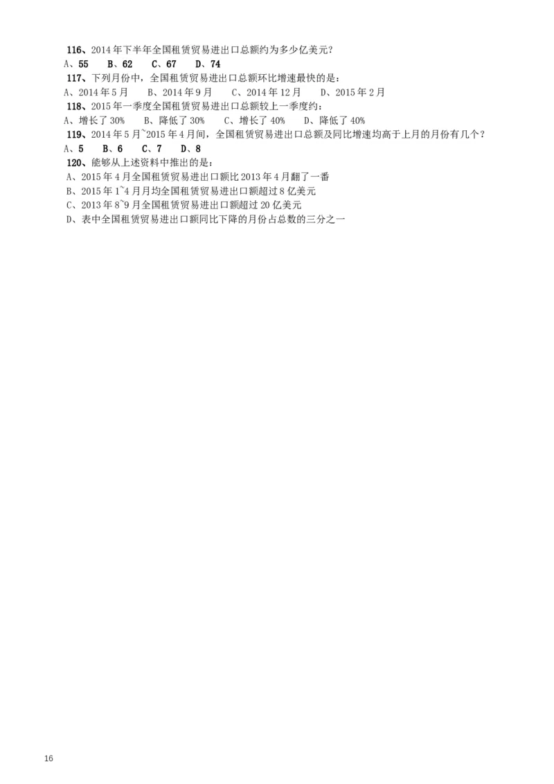 2016年423公务员联考《行测》（重庆卷）_34省+国考真题_此文件夹为word版,不推荐使用_此word版为,不推荐使用_此word版为,不推荐使用_重庆公务员考试真题word版