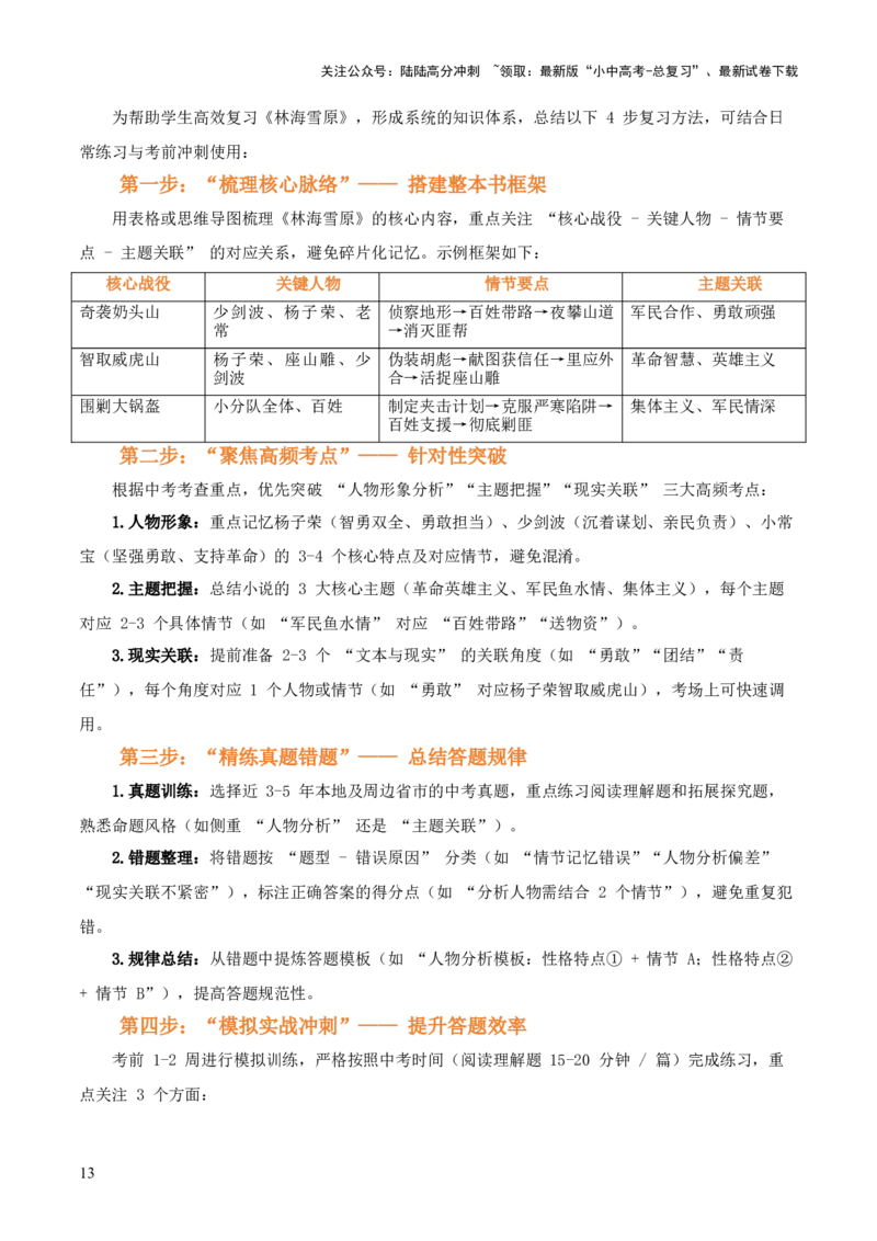 第01讲《林海雪原》整本书阅读(讲义）-上好课2026年中考语文一轮复习名著阅读(全国通用)_02中考总复习（2026版更新中）_01-语文-中考总复习_2026年中考复习（更新中）