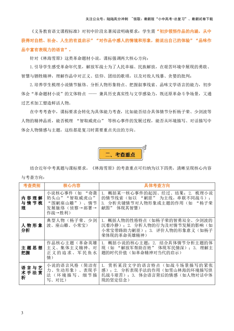 第01讲《林海雪原》整本书阅读(讲义）-上好课2026年中考语文一轮复习名著阅读(全国通用)_02中考总复习（2026版更新中）_01-语文-中考总复习_2026年中考复习（更新中）