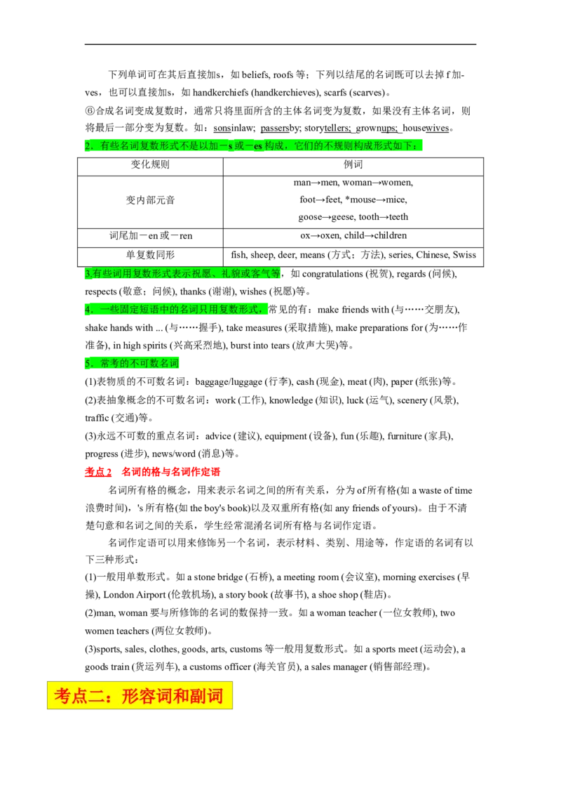专题01需要变形的名词、形容词和副词与语法填空（原卷版）_3.2025英语总复习_赠品通用版（老高考）复习资料_二轮复习