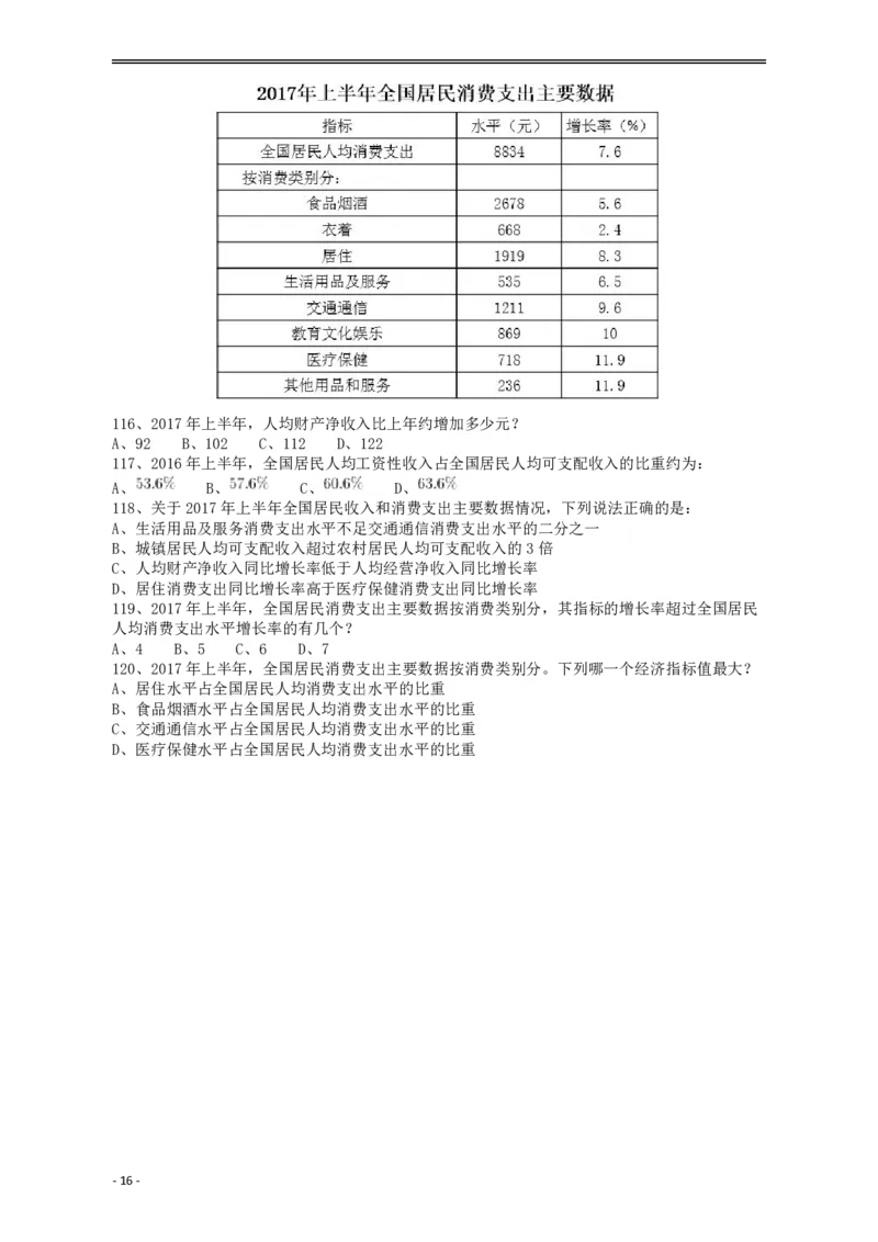 2018年421联考《行测》真题（重庆卷）_34省+国考真题_34省考+国考pdf版推荐用这个版本_34省行测+申论真题pdf推荐用这个版本_重庆公务员考试真题pdf版_题目