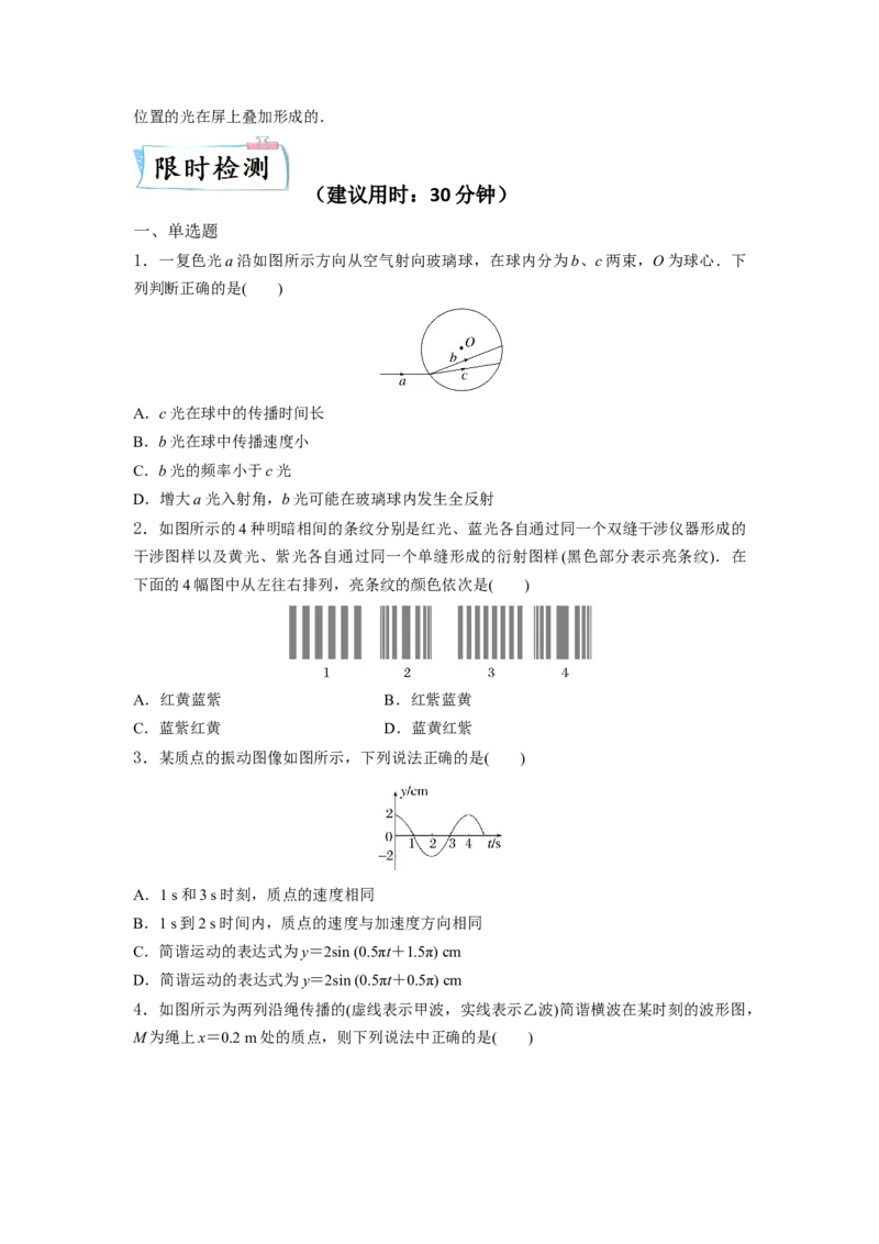 重难点15机械振动与机械波　光　电磁波-2023年高考物理热点&middot;重点&middot;难点专练（全国通用）（原卷版）_4.2025物理总复习_赠品通用版（老高考）复习资料_专项复习