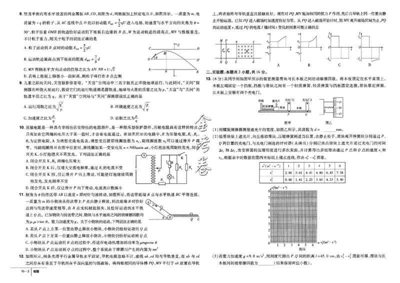 金考卷优秀模拟试卷汇编45套全国卷物理_4.2025物理总复习_物理高考模拟题_老高考_2023年_物理全国卷2023金考卷